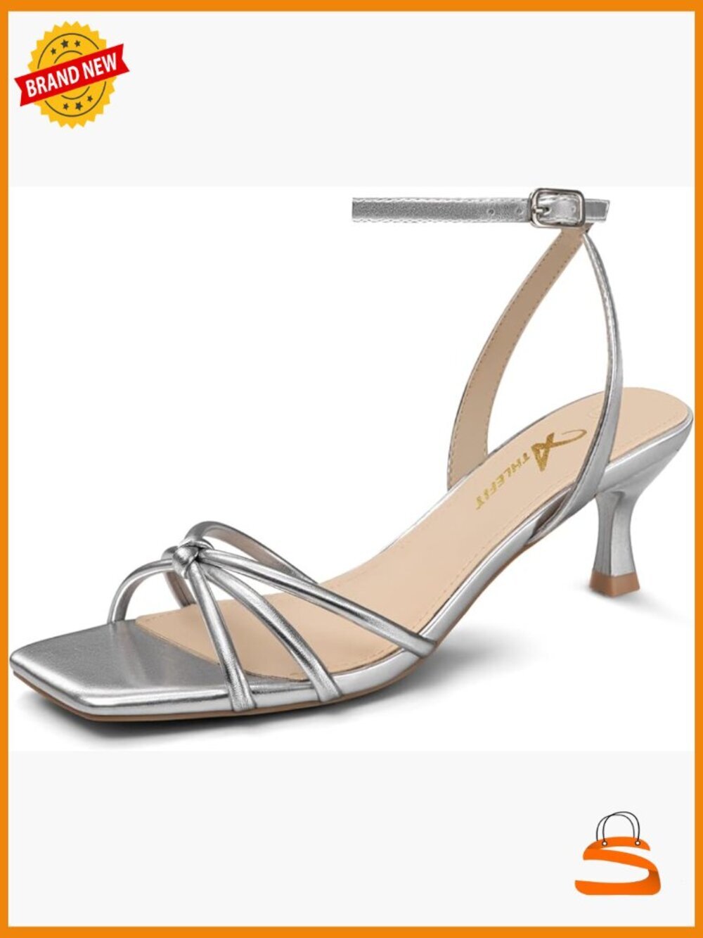 Square Open Toe Strappy Kitten Heels Ankle Strap Dress Heeled Sandals
